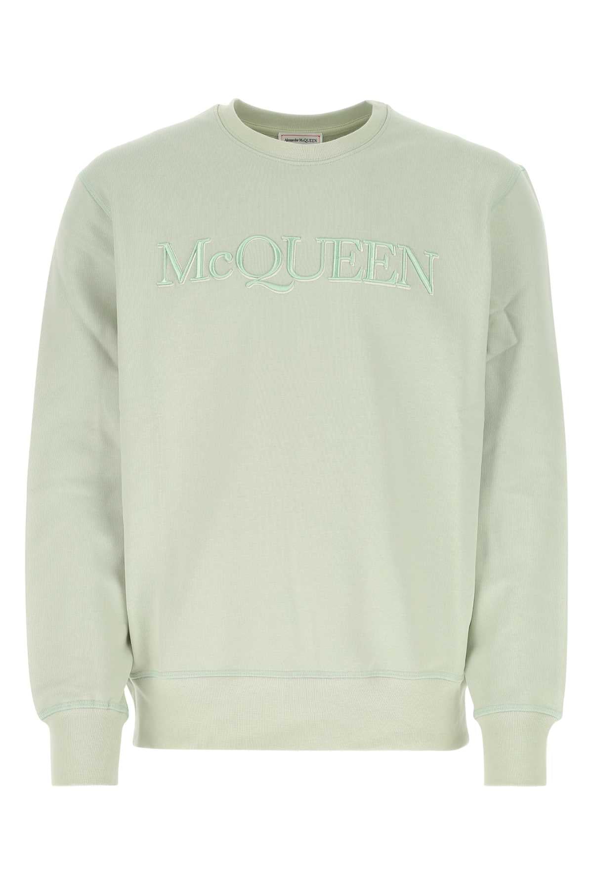 ALEXANDER MCQUEEN Pastel Green Cotton Sweatshirt for Men