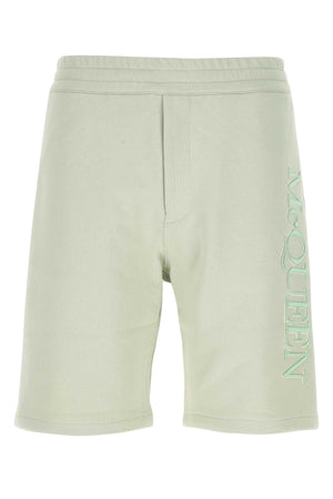 ALEXANDER MCQUEEN Pastel Green Cotton Bermuda Shorts