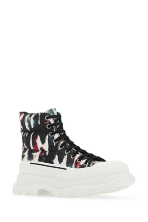 ALEXANDER MCQUEEN Printed Fabric Tread Slick Sneakers for Men