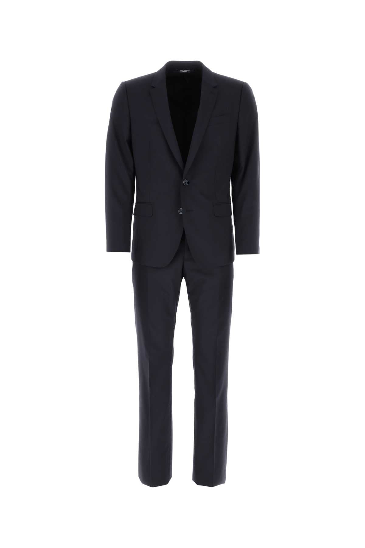 DOLCE & GABBANA Navy Blue Light Wool Martini Suit