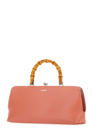 JIL SANDER Mini Salmon Leather Goji Bamboo Handbag