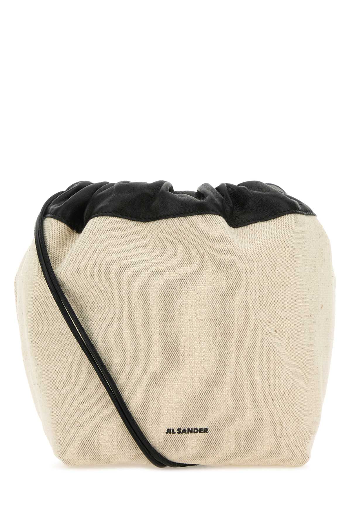 JIL SANDER Mini Canvas Dumpling Bucket Handbag