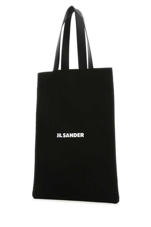 JIL SANDER Oversized Black Canvas Shopping Handbag - 40x56 cm