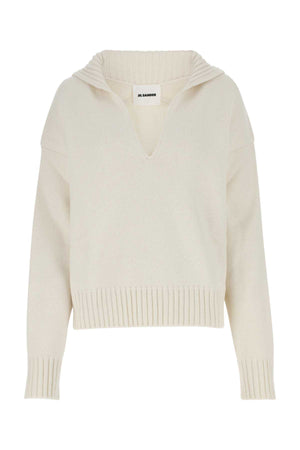 JIL SANDER Ivory Cashmere Blend Oversized Sweater