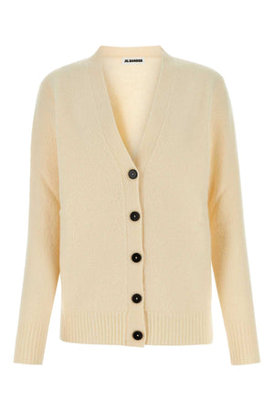 JIL SANDER Ivory Wool Cardigan for Women - Cozy Elegance