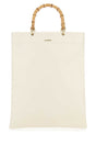 JIL SANDER Medium Ivory Leather Shopping Handbag