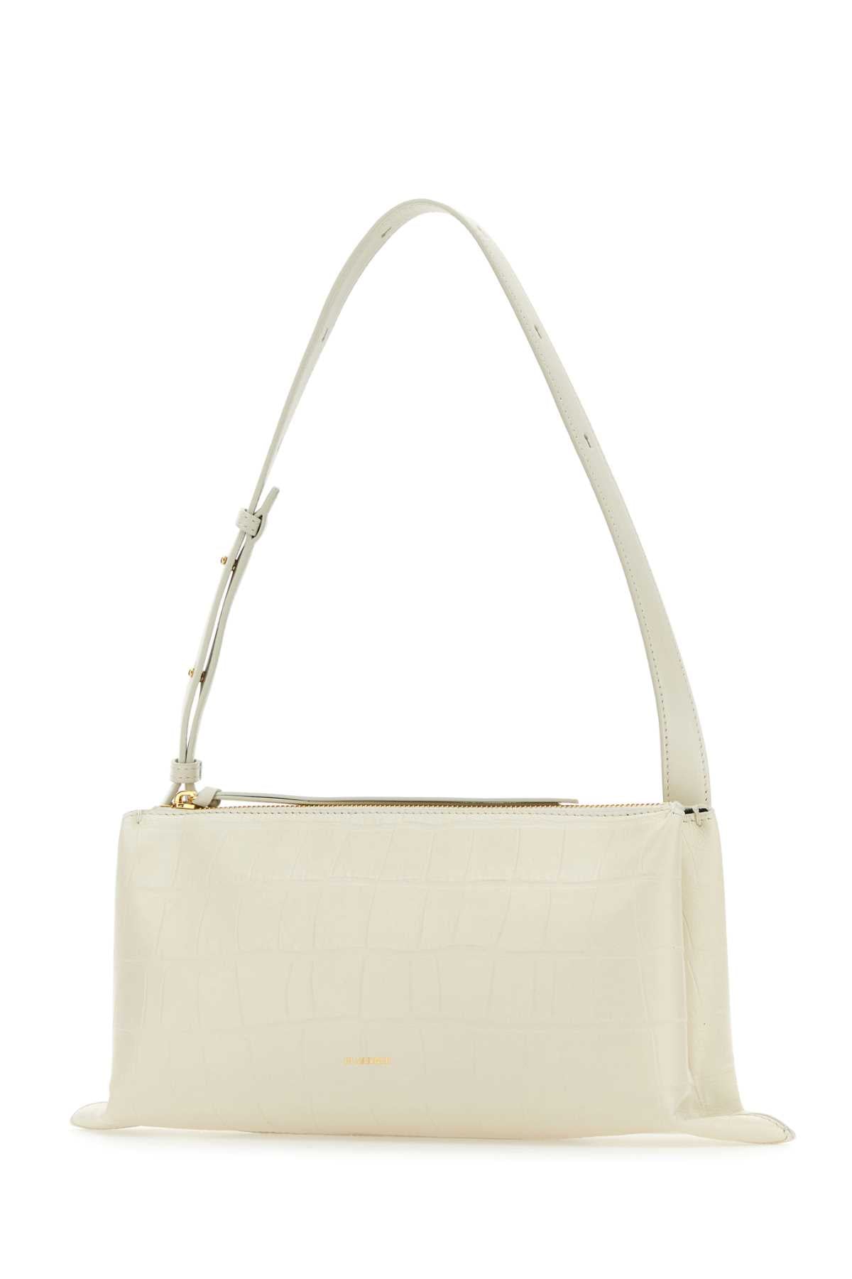 JIL SANDER Mini Ivory Leather Shoulder Handbag