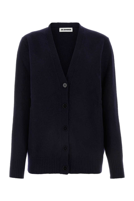 JIL SANDER Classic Black Wool Cardigan for Women - A Timeless Wardrobe Essential