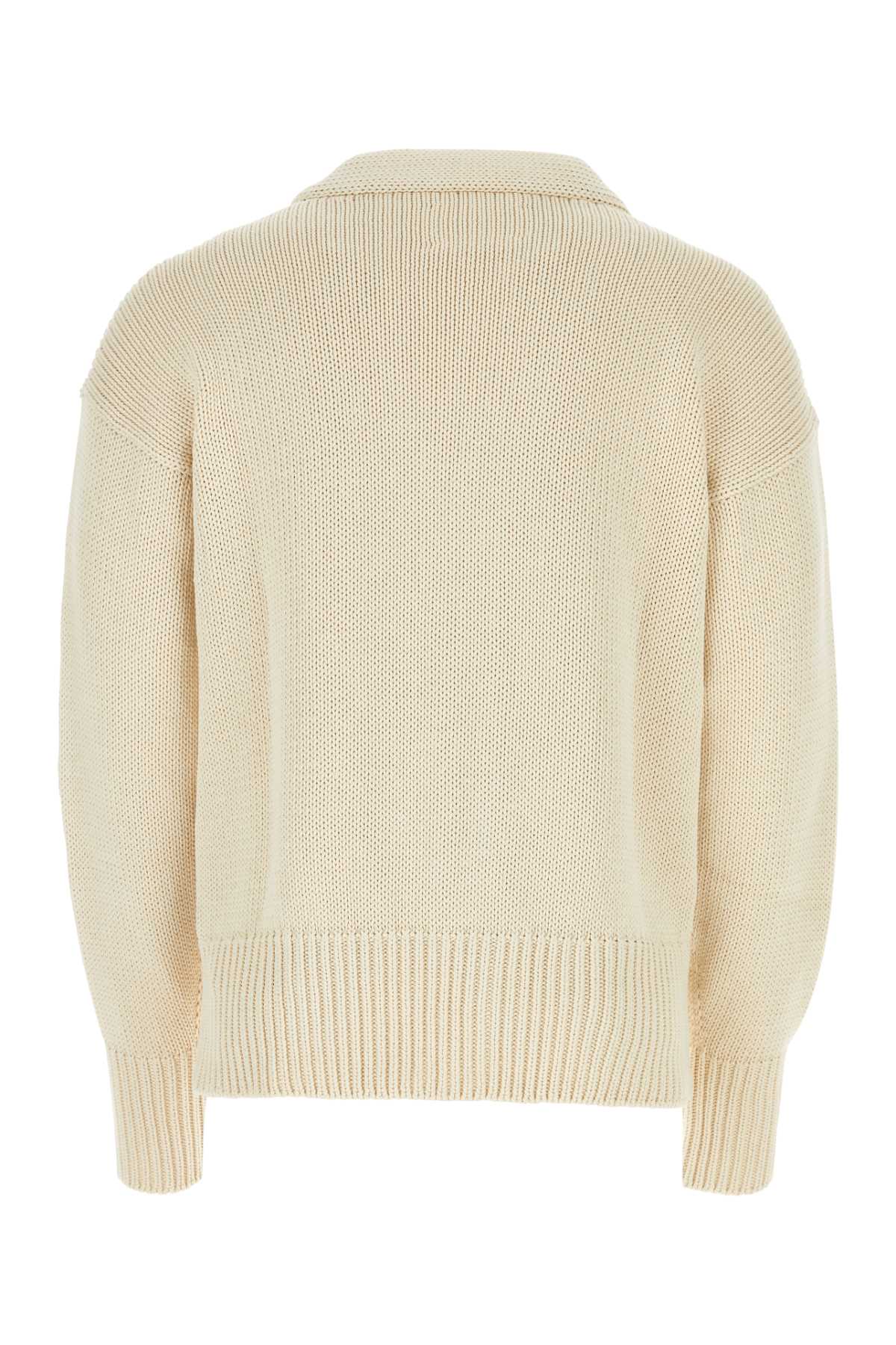 JIL SANDER Modern Ivory Cotton Cardigan for Men