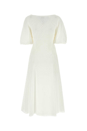 KENZO Elegant White Broderie Anglaise Mini Dress