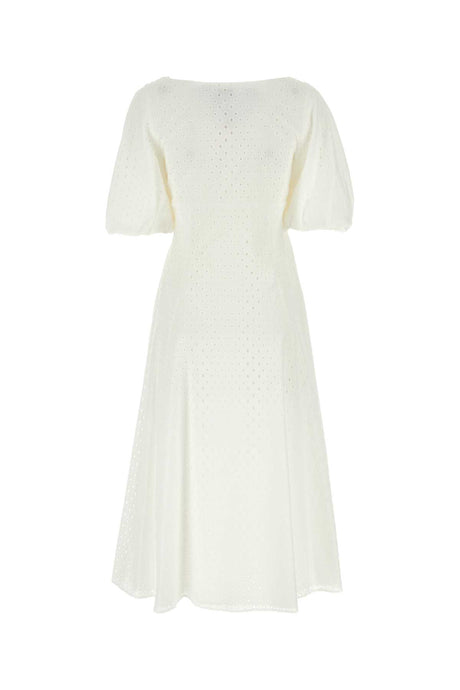 KENZO Elegant White Broderie Anglaise Mini Dress