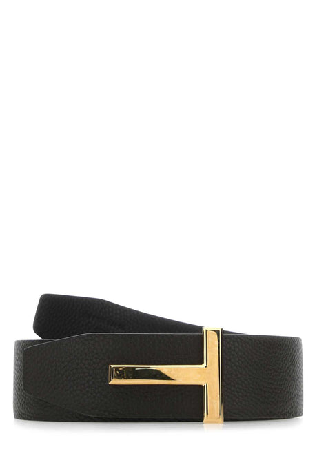 TOM FORD Classic Dark Brown Leather Belt - 4 cm Width