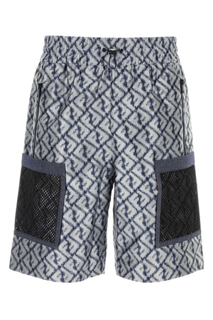 FENDI Embroidered Mini Bermuda Shorts for Men