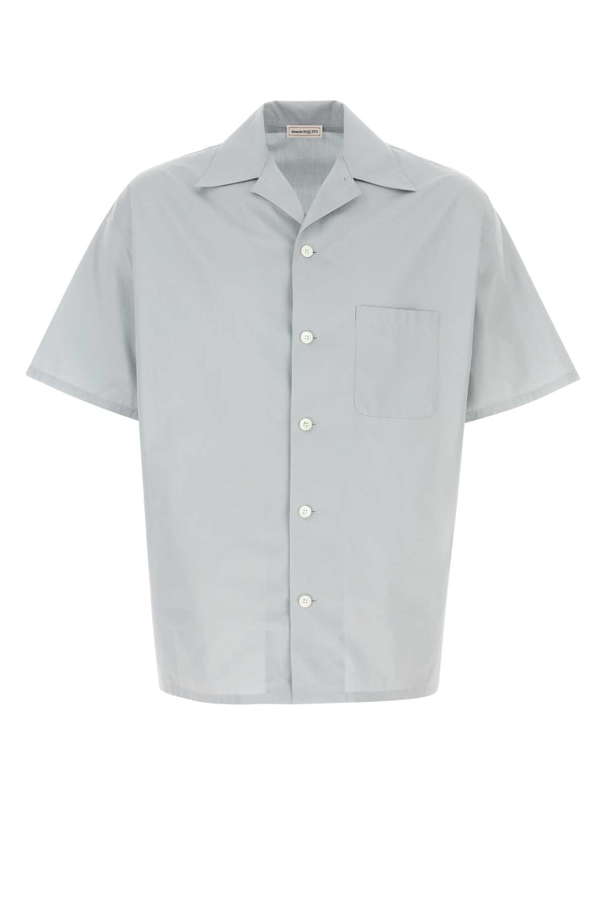 ALEXANDER MCQUEEN Elegant Grey Poplin Shirt for Men - 23S Season