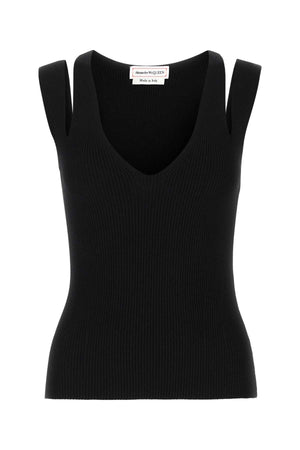 ALEXANDER MCQUEEN Chic Black Viscose Blend Top for Women