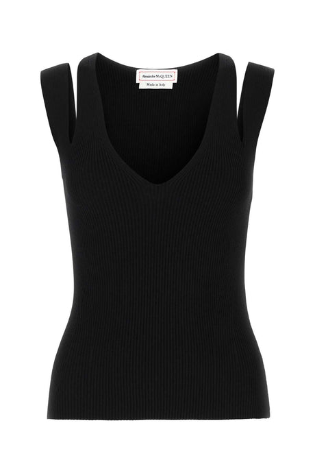 ALEXANDER MCQUEEN Chic Black Viscose Blend Top for Women