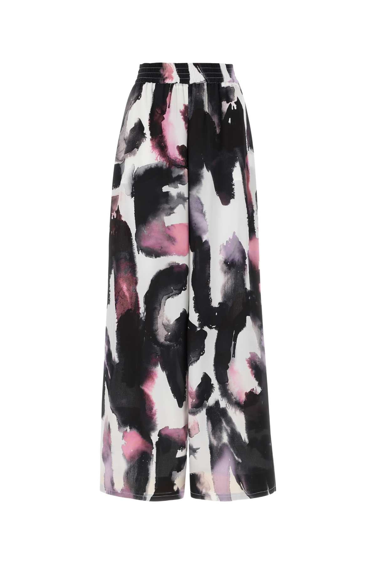 ALEXANDER MCQUEEN Printed Silk Wide-Leg Pant