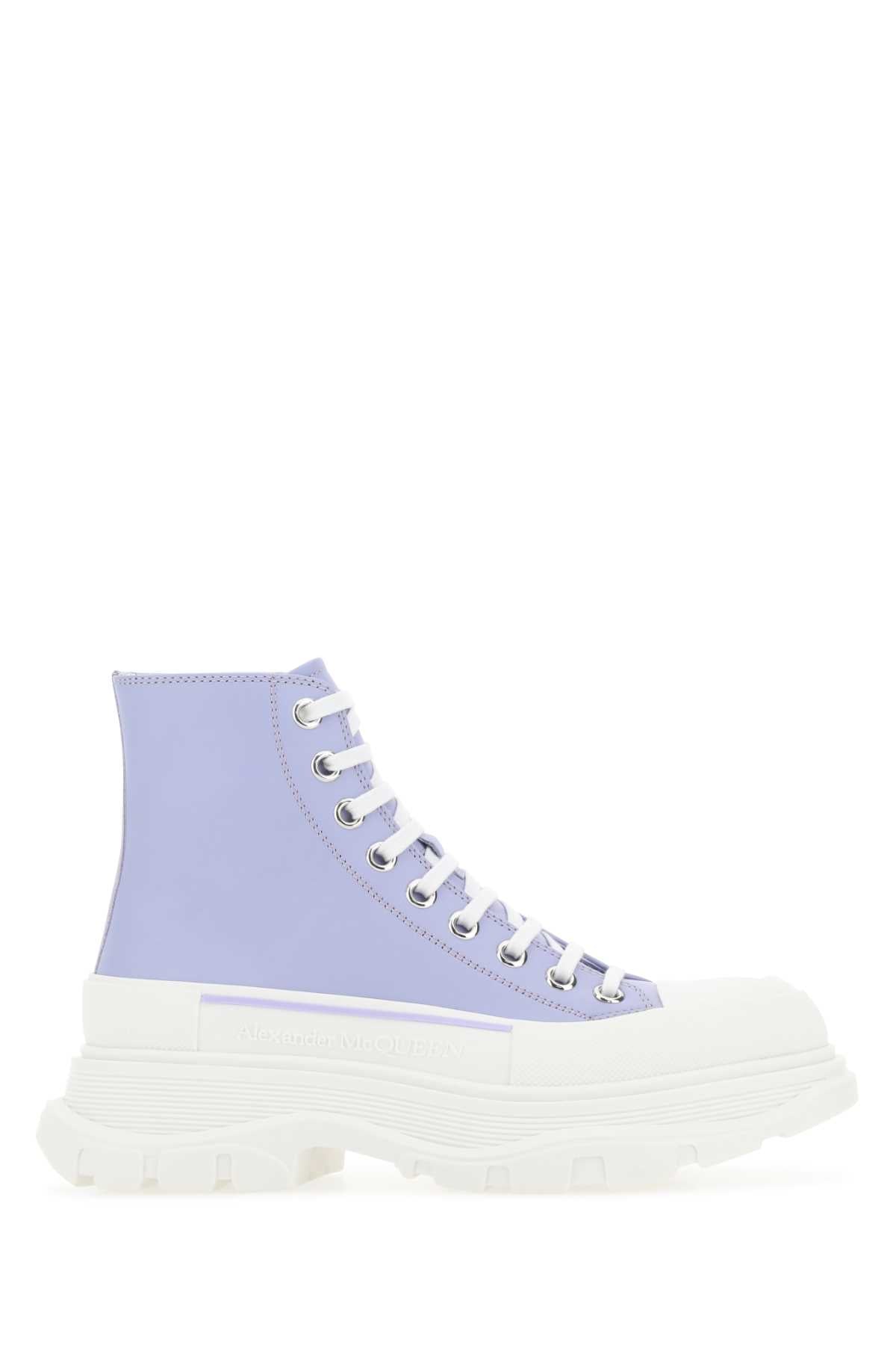 ALEXANDER MCQUEEN Lilac Leather Tread Slick Sneakers for Women