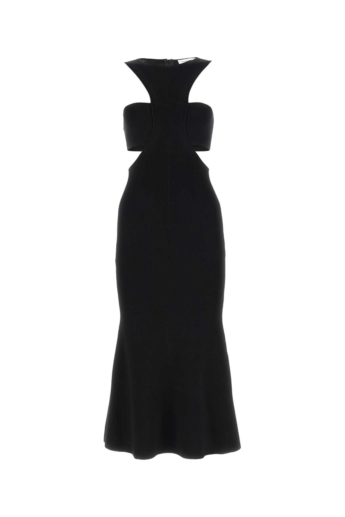 ALEXANDER MCQUEEN Chic Black Viscose Blend Long Dress