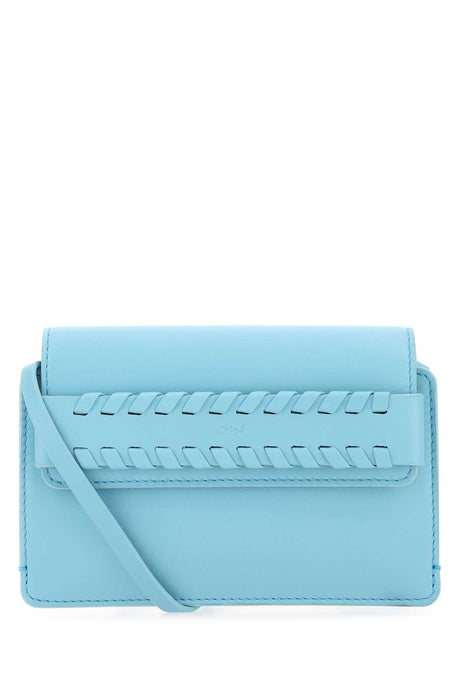 CHLOE Mini Light Blue Leather Crossbody Handbag