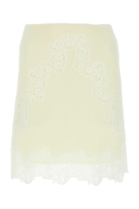 CHLOE Ivory Wool Mini Skirt for Women