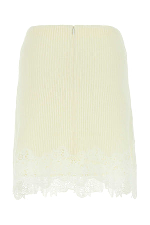 CHLOE Ivory Wool Mini Skirt for Women