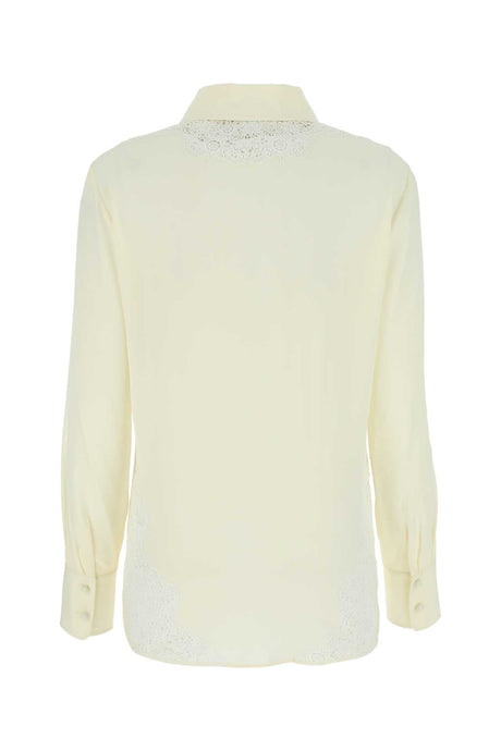 CHLOE Ivory Crepe Button-Up Shirt