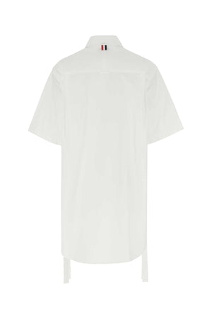 THOM BROWNE Chic White Poplin Mini Dress for Women