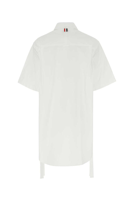 THOM BROWNE Chic White Poplin Mini Dress for Women