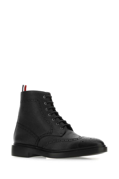 THOM BROWNE Elegant Leather Ankle Boots for Modern Men