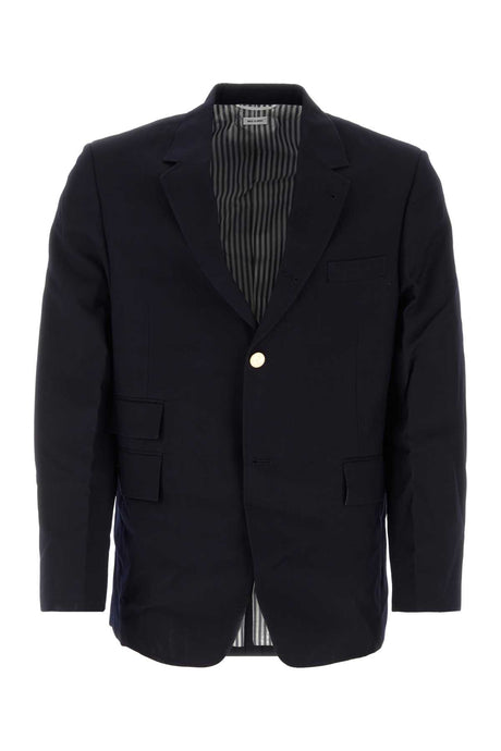 THOM BROWNE Classic Navy Wool Blazer for Men