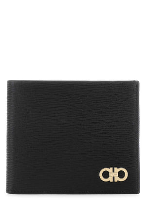 SALVATORE FERRAGAMO Mini Leather Wallet for Men - Sleek Black Design