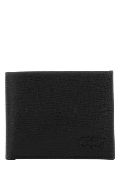 SALVATORE FERRAGAMO Mini Black Leather Wallet - Essential Accessory for Men