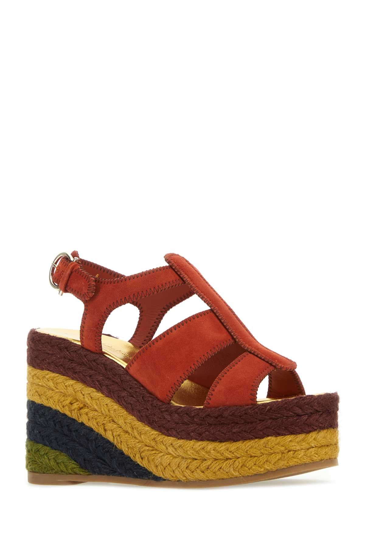 SALVATORE FERRAGAMO Classic Suede Wedge Espadrilles with 5.5cm Plateau