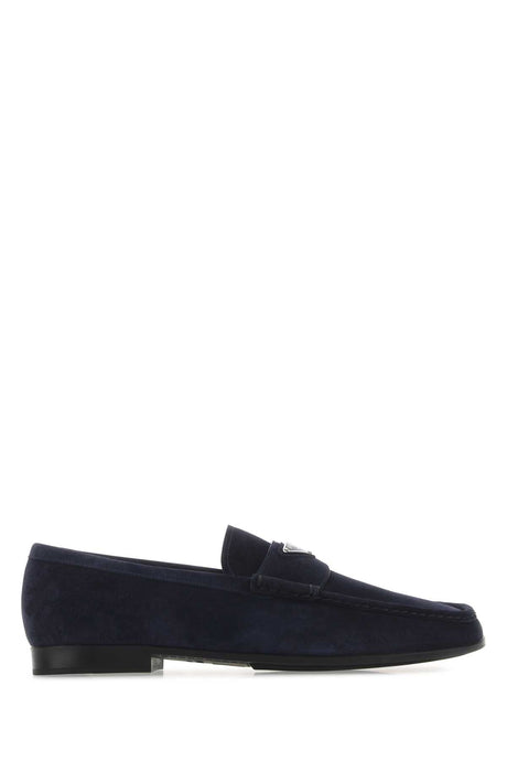 PRADA Elegant Navy Blue Suede Loafers for Men