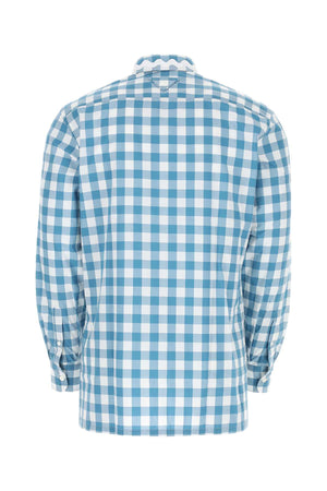 PRADA Embroidered Checked Poplin Shirt for Men