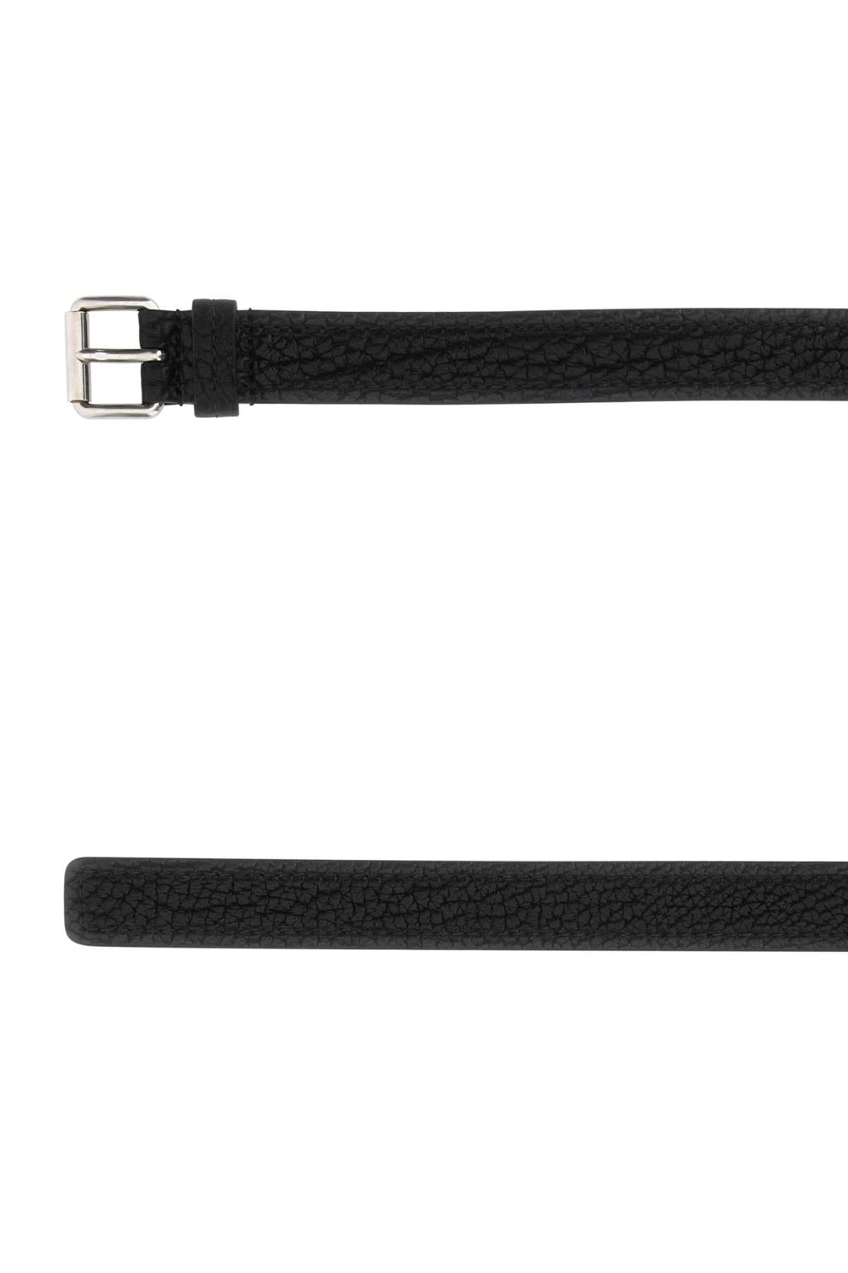 PRADA Stylish Black Leather Belt - 3 cm Height