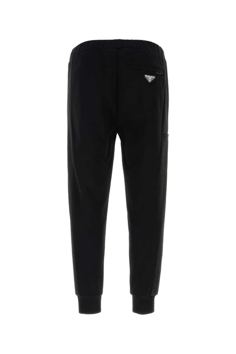 PRADA Essential Black Cotton Blend Joggers for Men