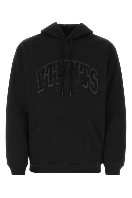 VTMNTS Classic Black Stretch Cotton Sweatshirt for Men - 23S Season