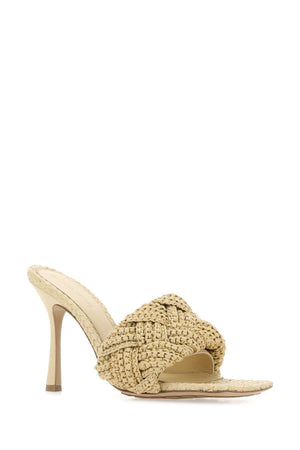 BOTTEGA VENETA Raffia Lido Flat Sandals with 9 cm Heel