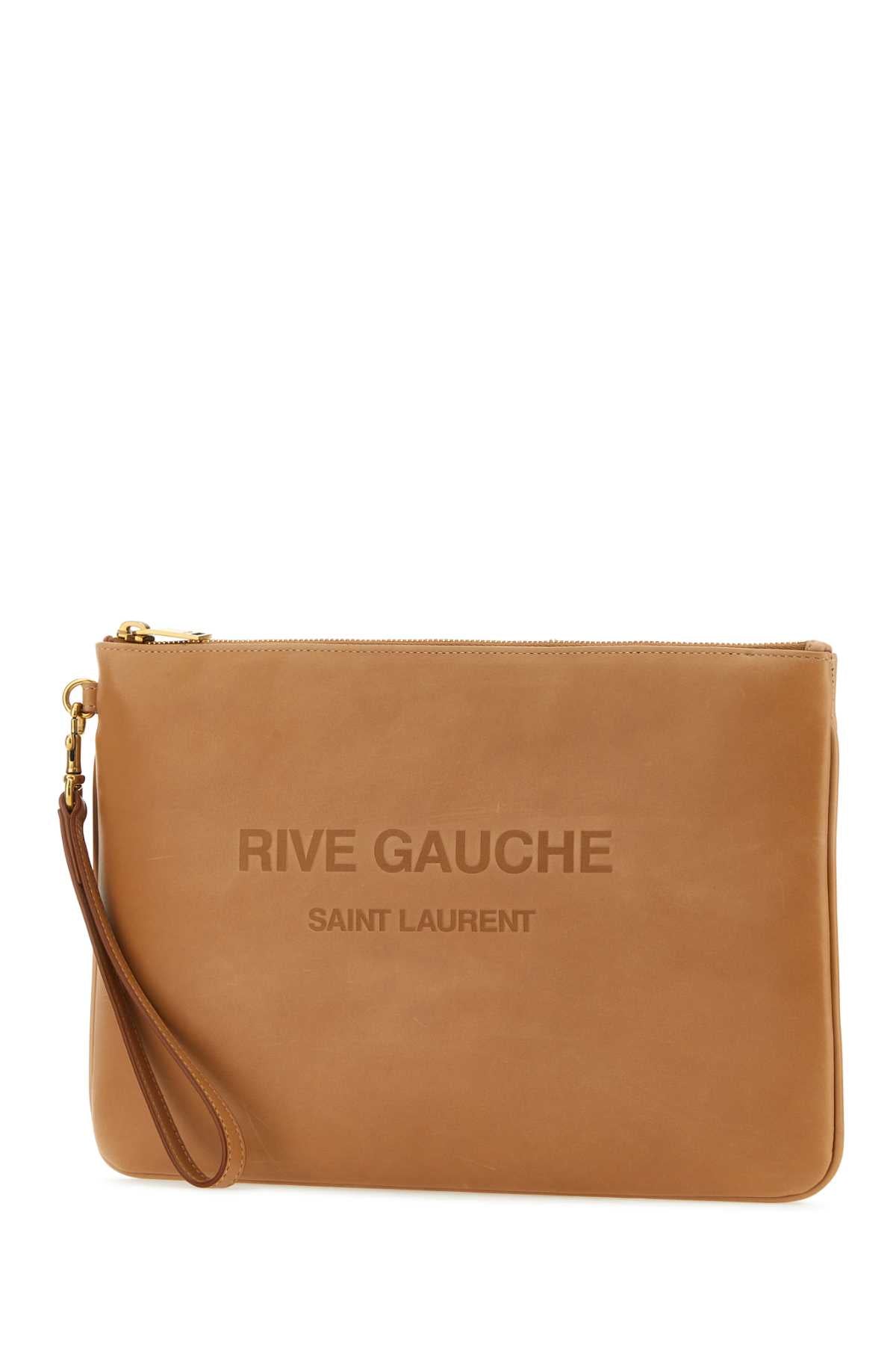 SAINT LAURENT Leather Clutch Bag - 30 cm x 21 cm