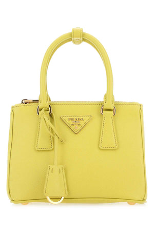 PRADA Mini Leather Handbag - Stylish Yellow with Golden Accents