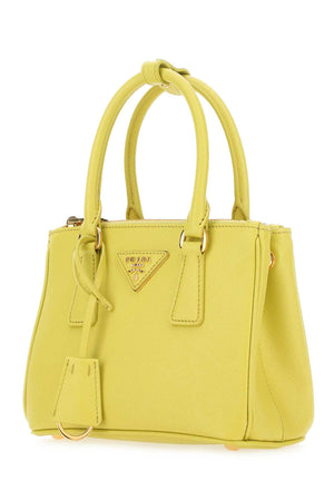 PRADA Mini Leather Handbag - Stylish Yellow with Golden Accents