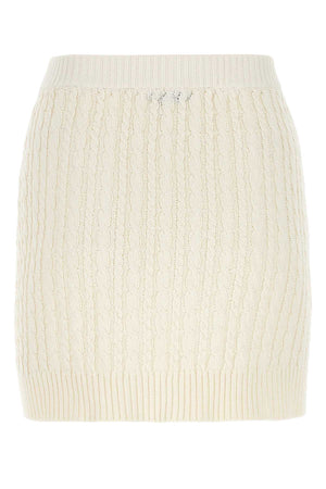 PRADA Ivory Cotton Blend Mini Skirt