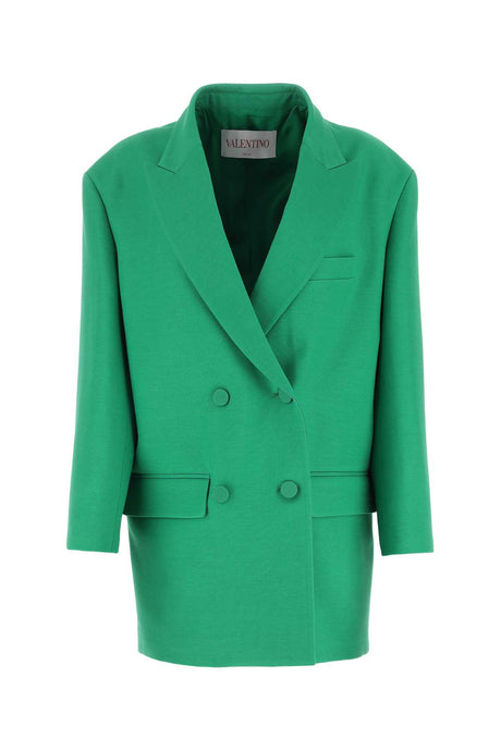 VALENTINO GARAVANI Oversize Green Crepe Couture Blazer for Women