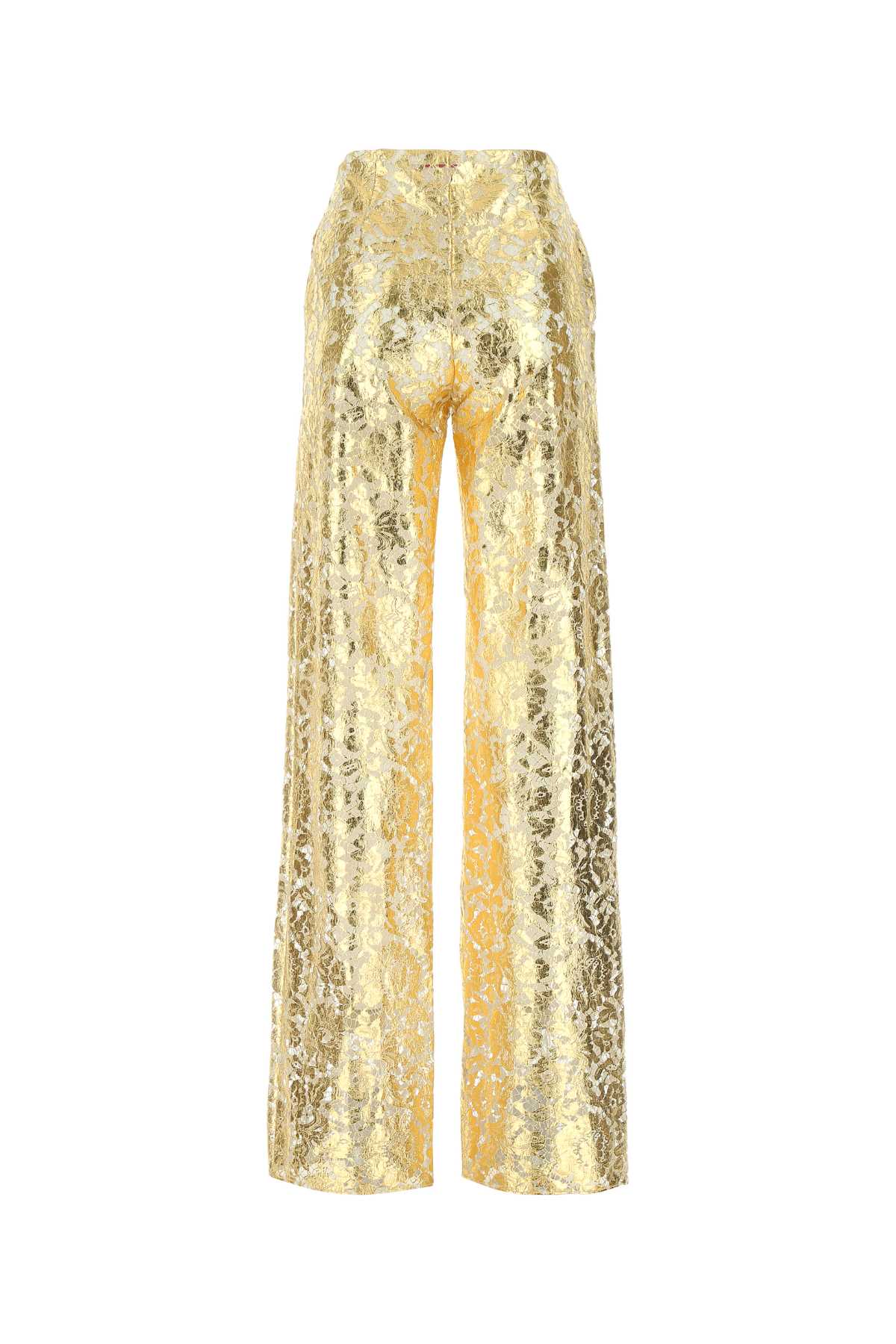 VALENTINO GARAVANI Elegant Gold Lace Pants for Women