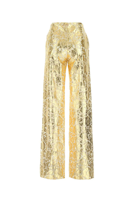 VALENTINO GARAVANI Elegant Gold Lace Pants for Women