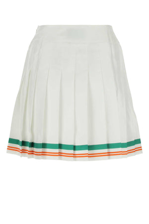 CASABLANCA Elegant White Satin Mini Skirt