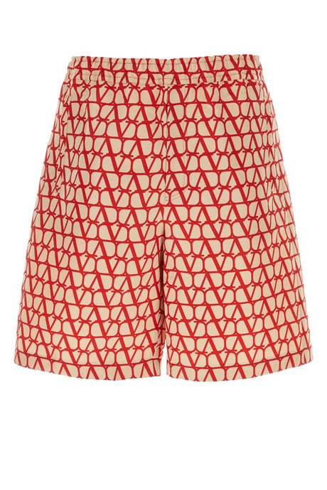 VALENTINO GARAVANI Silk Printed Bermuda Shorts