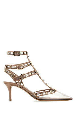 VALENTINO GARAVANI Elegant PVC and Leather Rockstud Pumps - 6.5 cm Heel Height